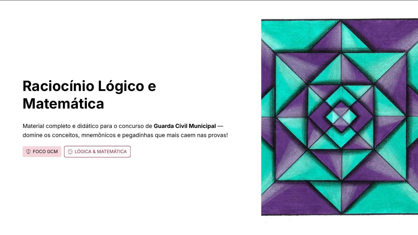 Amostra real da apostila de Raciocínio Lógico e Matemática